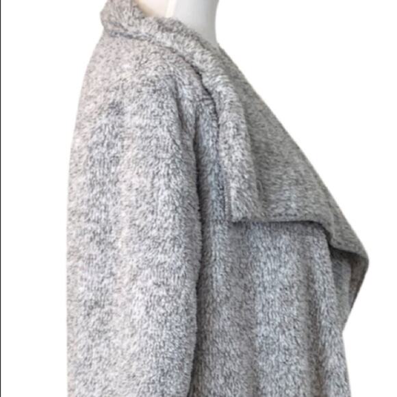 Soft Surroundings Sweater Hugs Gray Fleece Pockets Cardigan Women's Size Small S - Picture 8 of 12